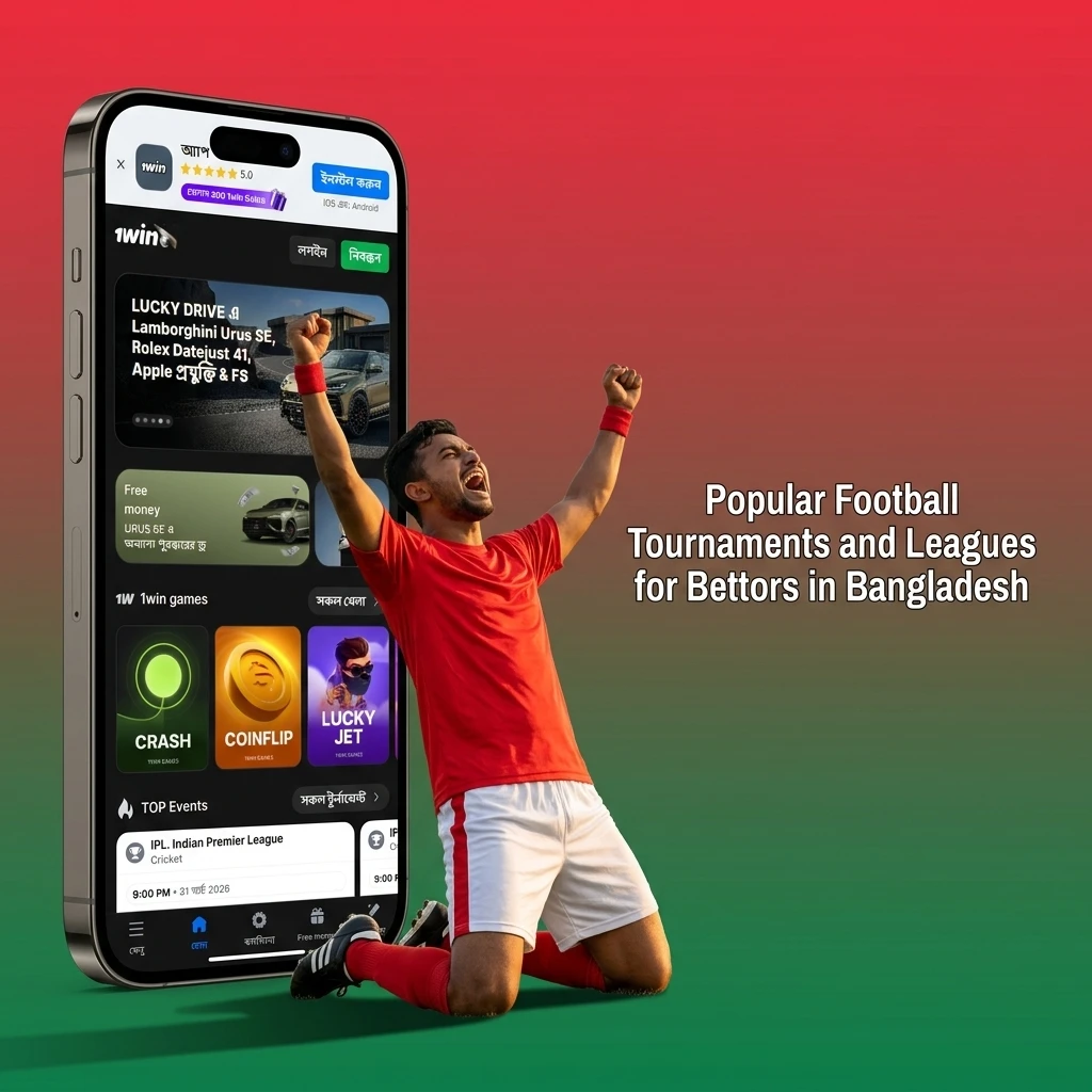 Popular football tournaments and leagues for bettors in Bangladesh including FIFA World Cup, UEFA Champions League, and EPL