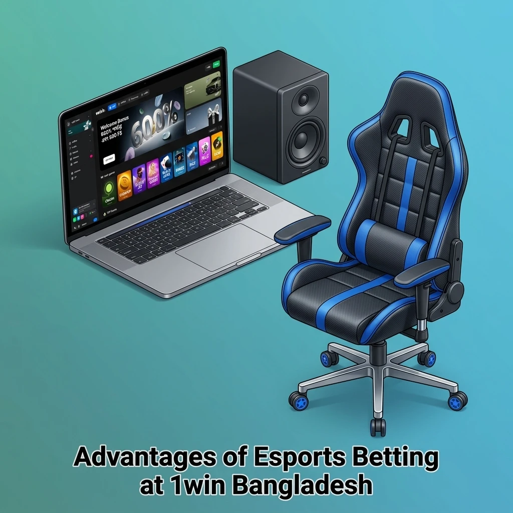 Advantages of esports betting at 1win Bangladesh including bonuses, bKash support, top odds, 24/7 chat, and mobile app