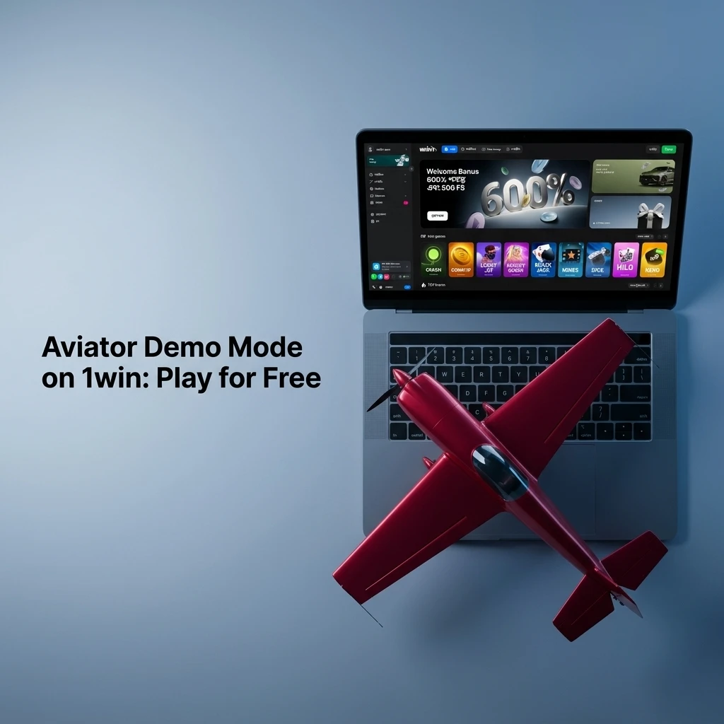 Aviator demo mode on 1win showing virtual credits gameplay with auto bet and cash-out features for free practice