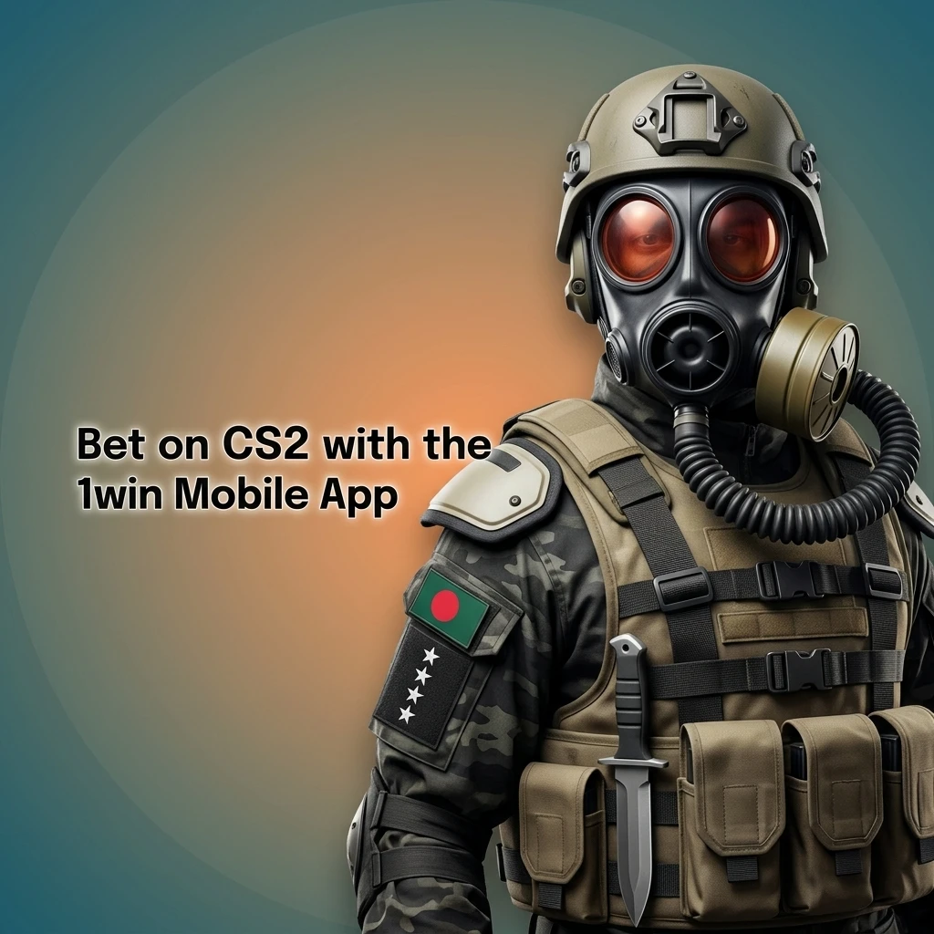 1win mobile app open on smartphone showing CS2 esports betting markets and live odds in Bangladesh