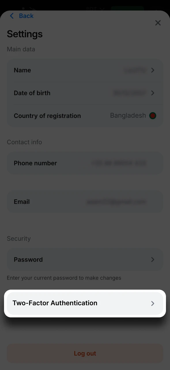 Activate two-factor authentication in your 1Win account settings.